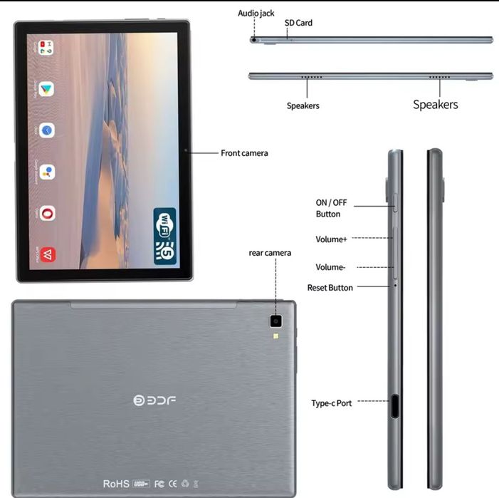 10.1-дюймовий Android планшет 8 ядер / 8 ГБ ОЗУ / 256 ГБ ПЗУ / 4G LTE