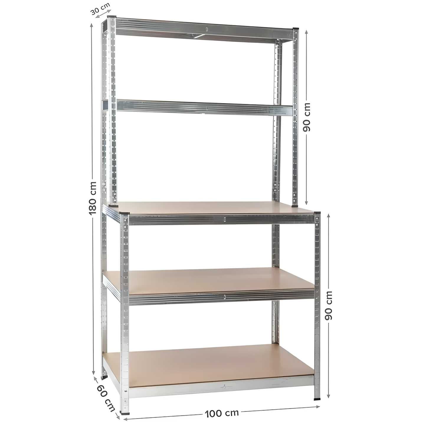 Стелаж металевий 180×90×40 та 90×60×30 з полицями МДФ - Різні розміри
