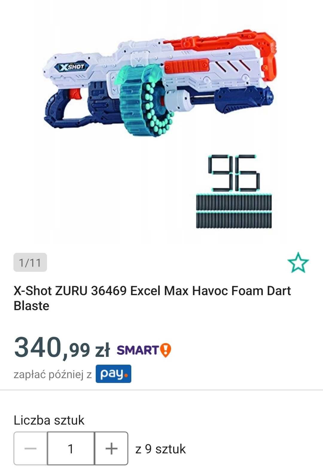 Nerf Pistolet z 96 szczałkami