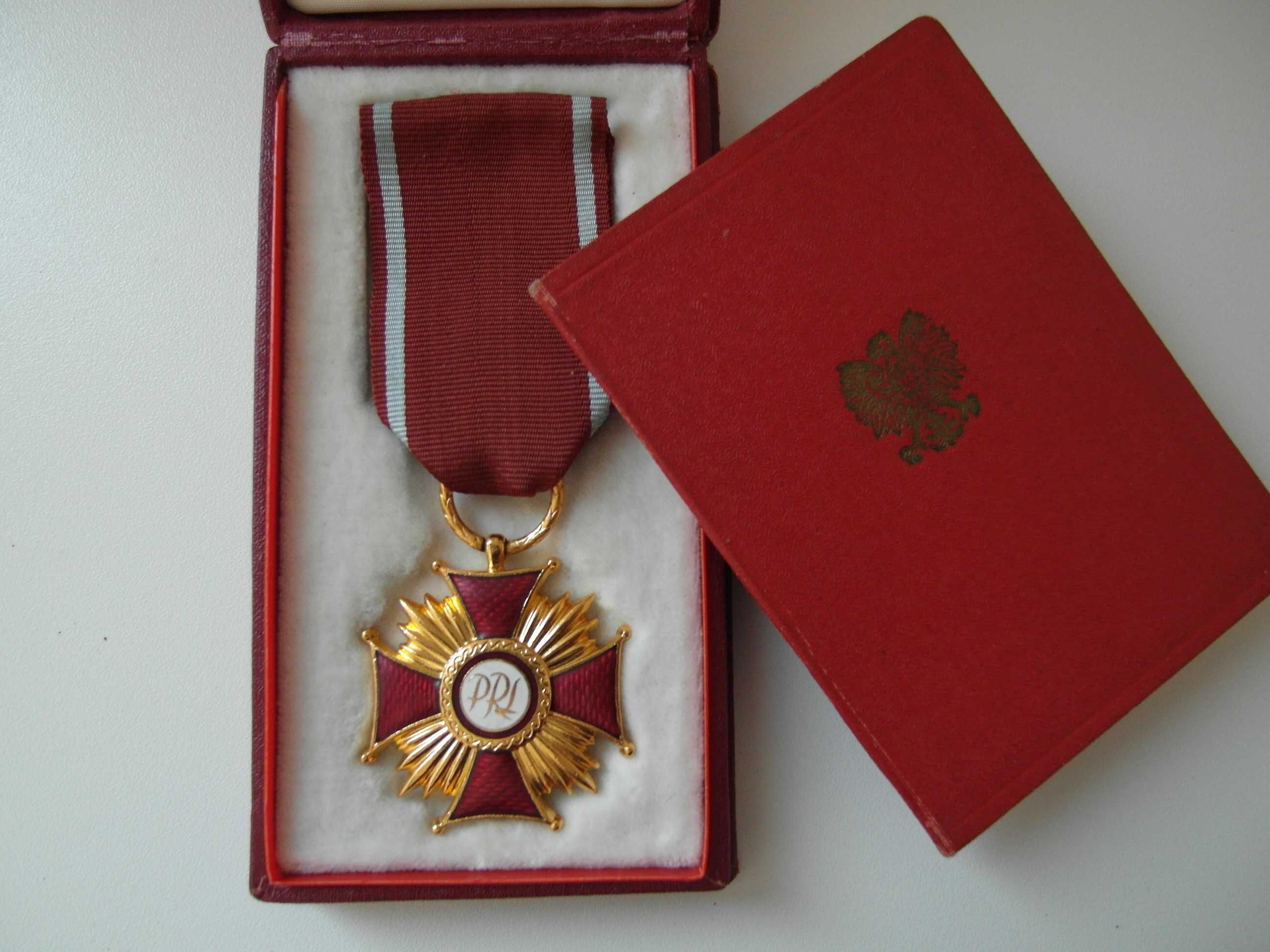 Złoty Krzyż Zasługi PRL (medal) + pudełko + legitymacja