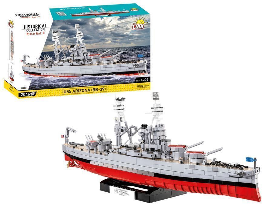 Klocki Cobi 4843 Statek Okręt Pancernik Uss Arizona Bb-39 2046 El.