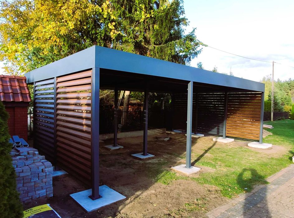 Wiata garażowa 6x6 m, carport - wiata samochodowa dwustanowiskowa