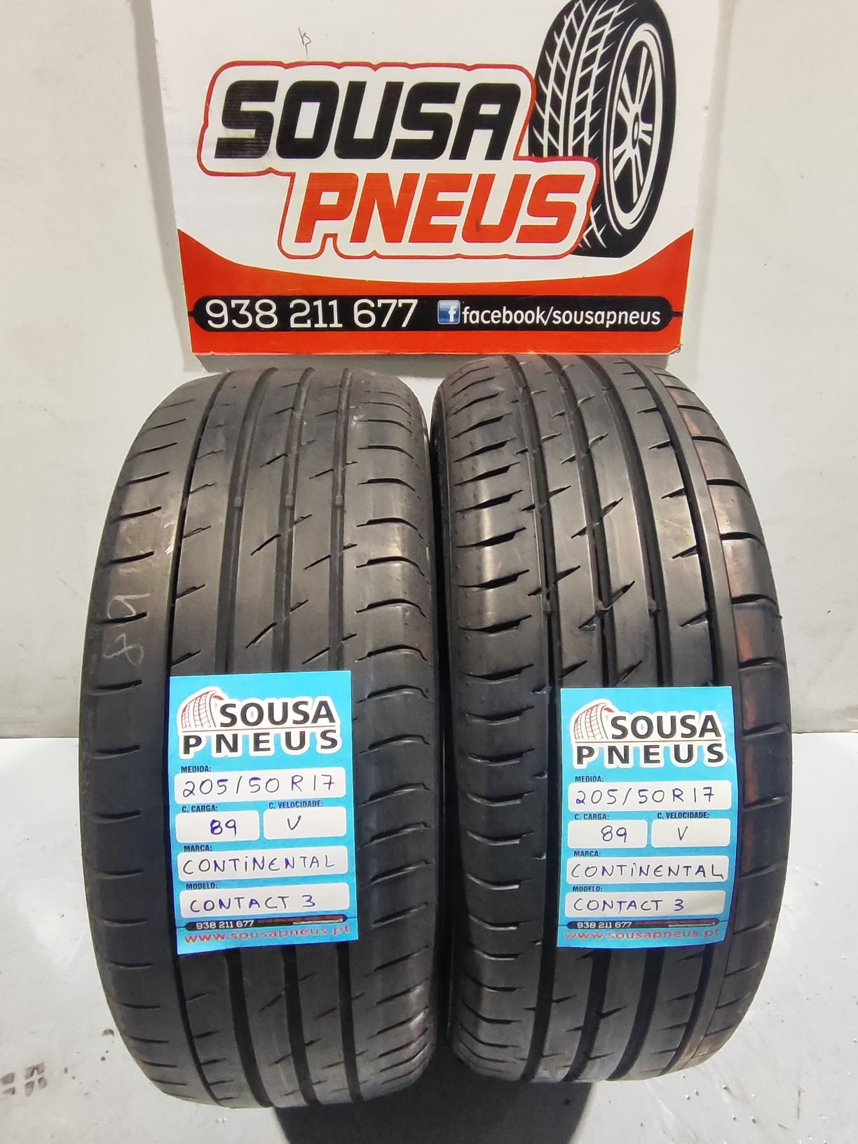 2 pneus semi novos 205-50R17 Continental - Oferta dos Portes