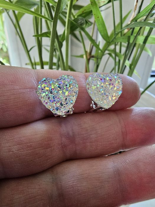 Klipsy dla dziewczynki serduszka handmade