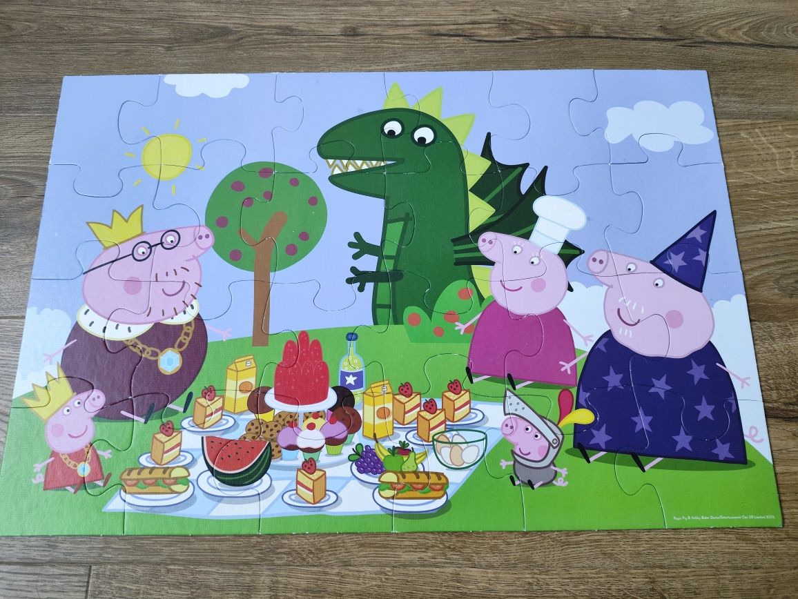 Puzzle Świnka Peppa uczta Trefl 24 maxi puzzle Peppa Pig