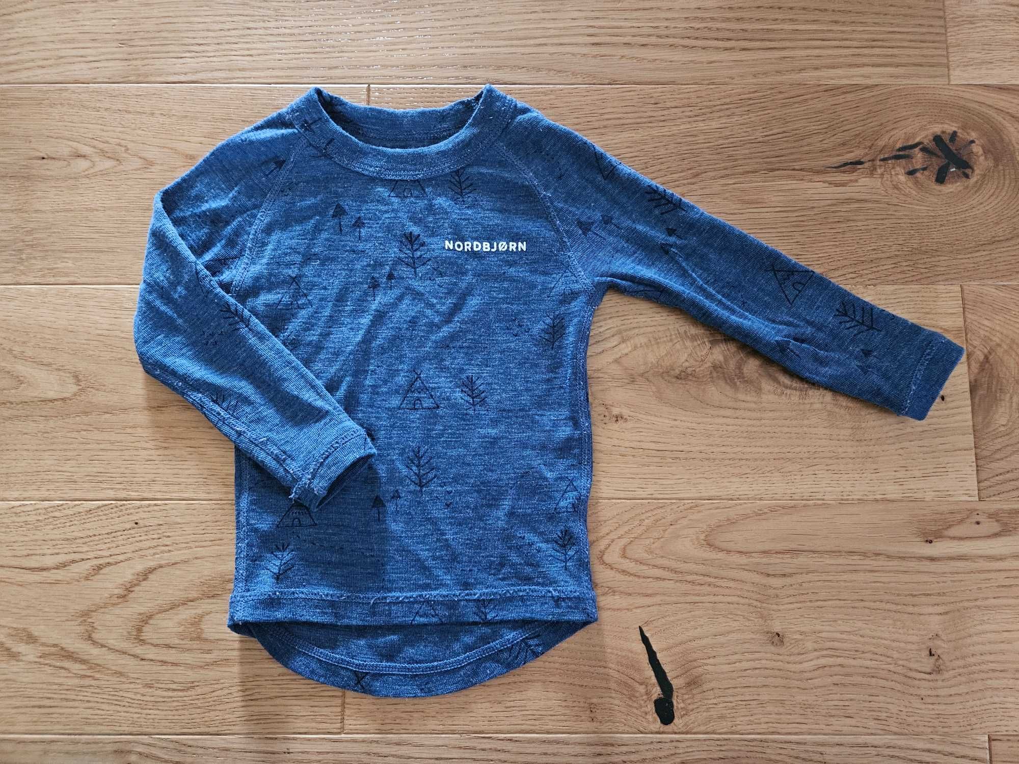 Bluzka długi rękaw nordbjorn merino woll 100% wełna merino granatowa