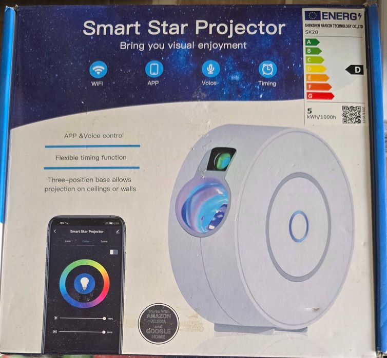Projektor Gwiaździstego nieba, MILFECH Smart Star  3D Galaxy, WiFi