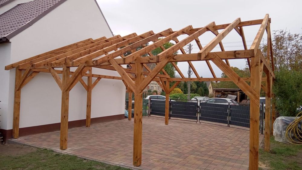 Wiata garażowa drewniana 8 x 6