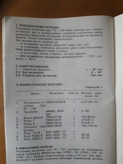 Przystawka do wiertarki - piła tarczówka, z instrukcją