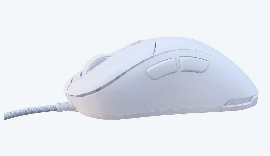 PWNAGE Ultra Custom Ergo Wired RGB Mouse Solid Sides White (W-UC-MC2W)