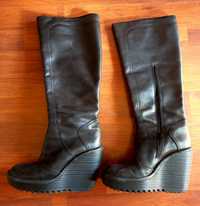 Fly London Bota preta cunha 36