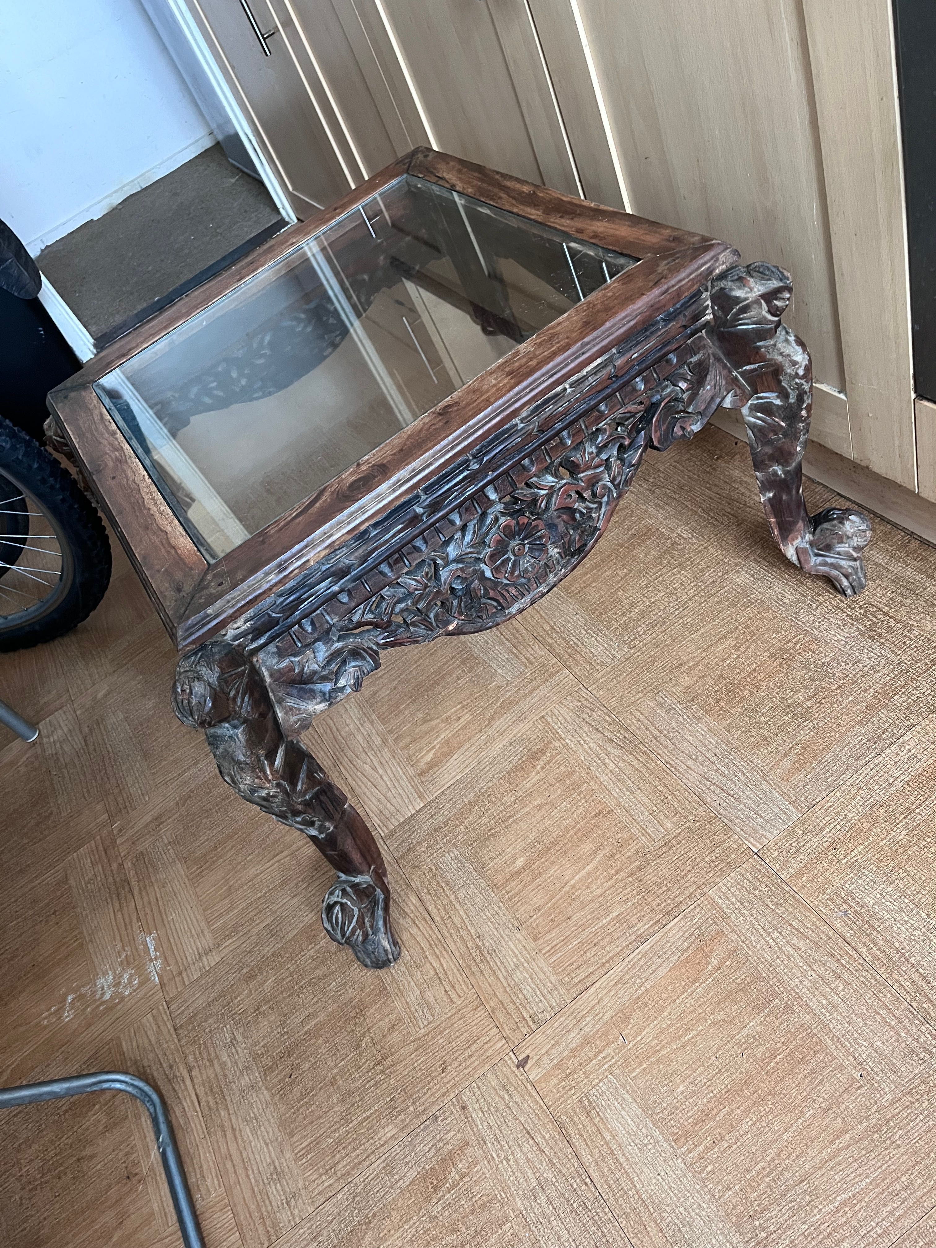 Stolik zabytkowy antyk indyjski coffee table