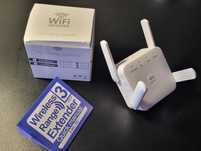 Nowy biały wzmacniacz sygnału WiFi 1200Mbps 2.4G 5G repeater 4 anteny