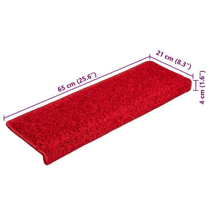 Vidaxl Maty Na Schody 20 Szt. 65X21X4 Cm Czerwone