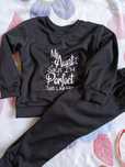 Czarny dres bluza spodnie 98-104