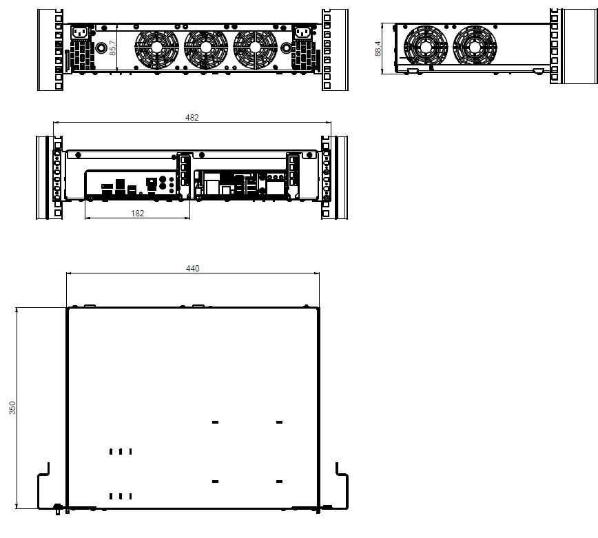 Obudowa RACK do szafy 19 cali R-CASE 2 v2 / Serwer 2 x mATX, 2 x FLEX