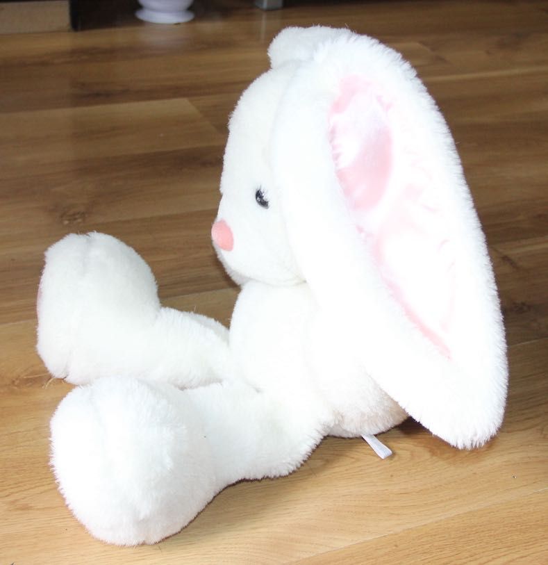 biały królik króliczek maskotka pluszak  misiek duży miś 60 65 cm nici