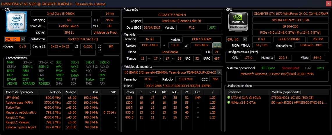 PC Gamer i5 9600k 4.6Ghz |16Gb DDR4| GTX 1070 8GB| NVME+HDD| W11 |ARGB