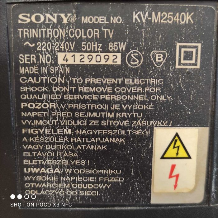 Телевизор Sony Trinitron KV-M2540K 64 см.