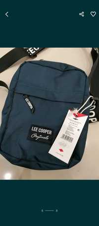 Nowa listonoszka Lee Cooper oryginalna granatowa czarny pasek z logo
