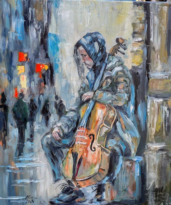Quadro pintado á óleo sobre tela, 46x38 cm