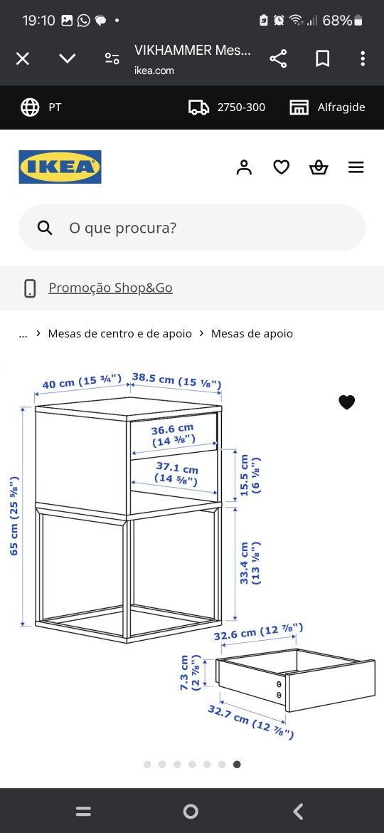 2 mesas de cabeceira vikhammer ikea