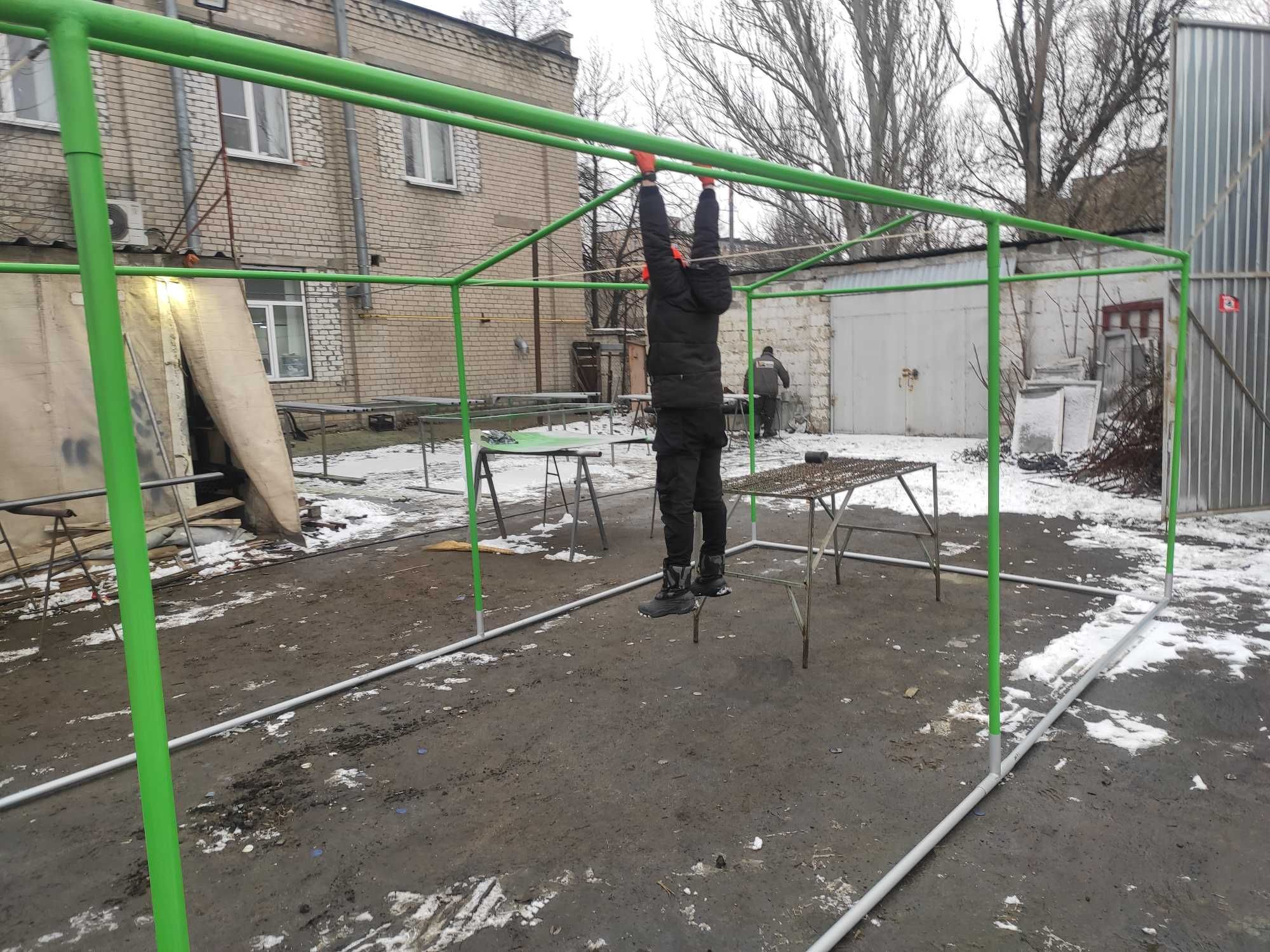 Палатка/намет ПВХ 3*9 метрів з легкозбірним металевим каркасом