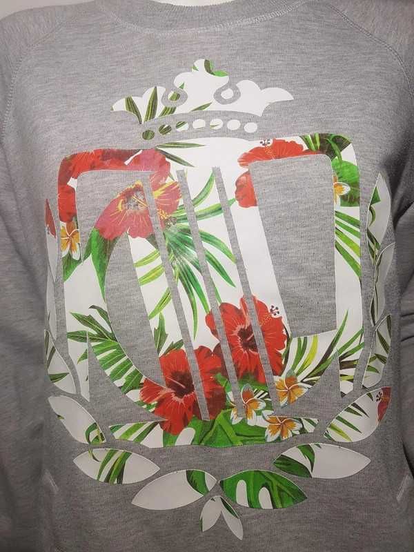 Bluza kangurka lady diil gang hemp gru prosto plny logo floral kwiaty