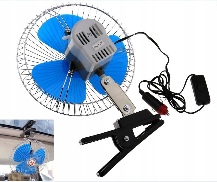 Wentylator wiatrak samochodowy 12-24V cyrkulator regulowany obrotowy