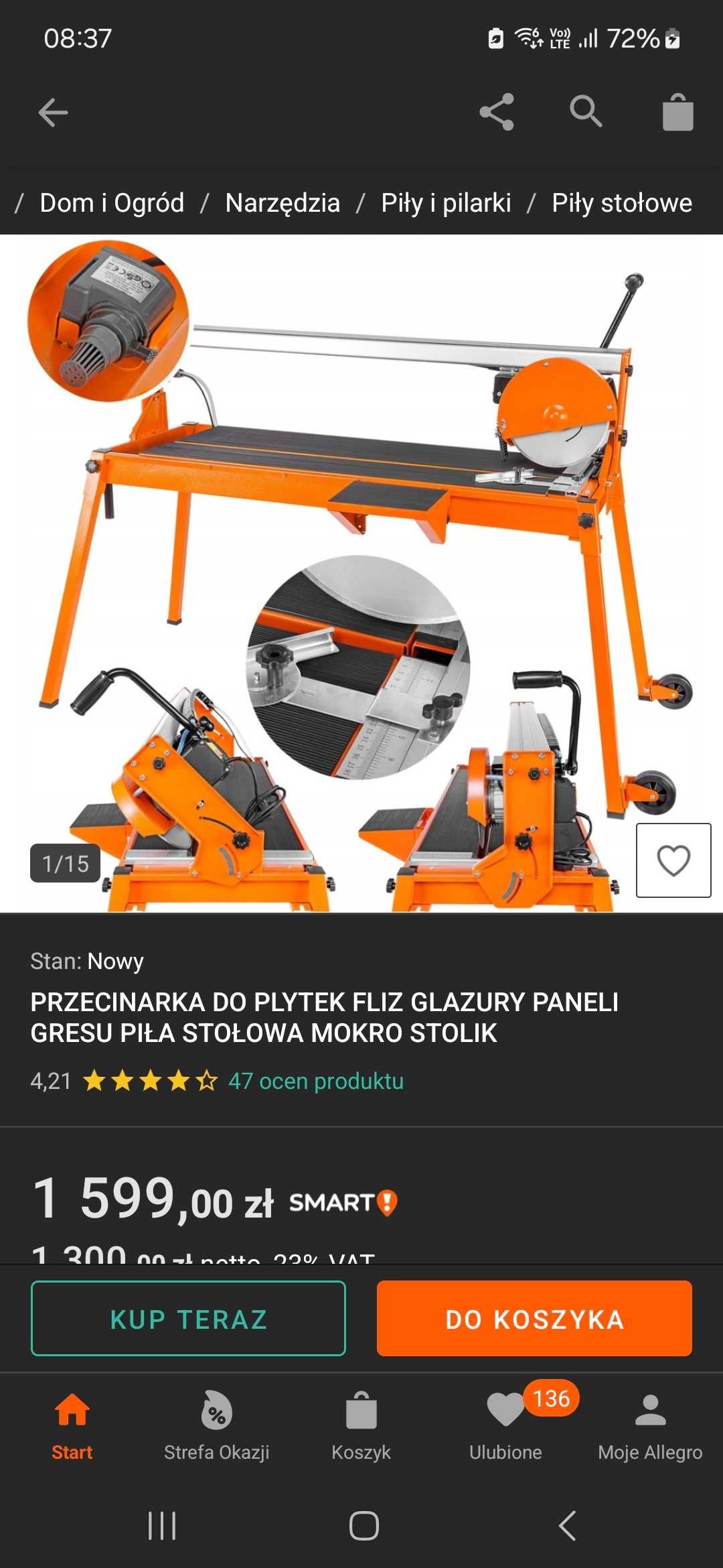 Przecinarka do płytek, glazury. Piła stołowa