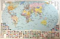 Мапа світу з прапорами країн.