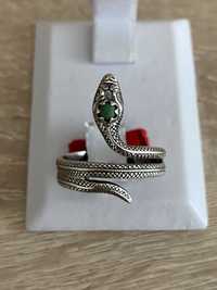 Советское серебряное кольцо Змея, бирюза