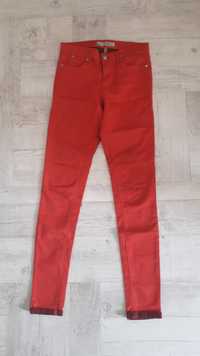 Spodnie damskie , jeansy czerwone