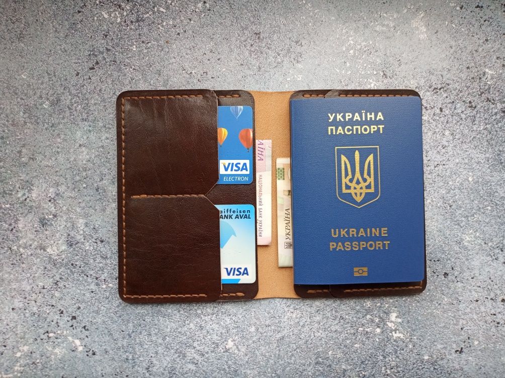 Шкіряне портмоне кожаный докхолдер холдер на документи паспорт права