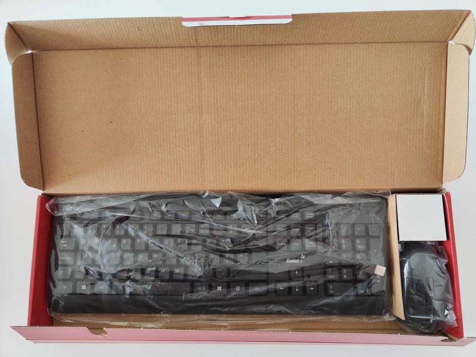Conjunto de rato e teclado com fios (modelo KM-160 da Genius)