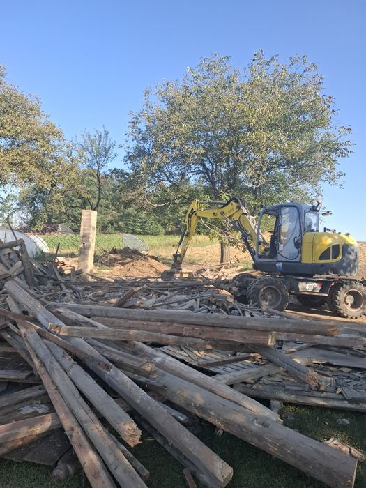 Usługi koparką kołową 11 ton, wyburzenia, prace ziemne, stawy, rowy,