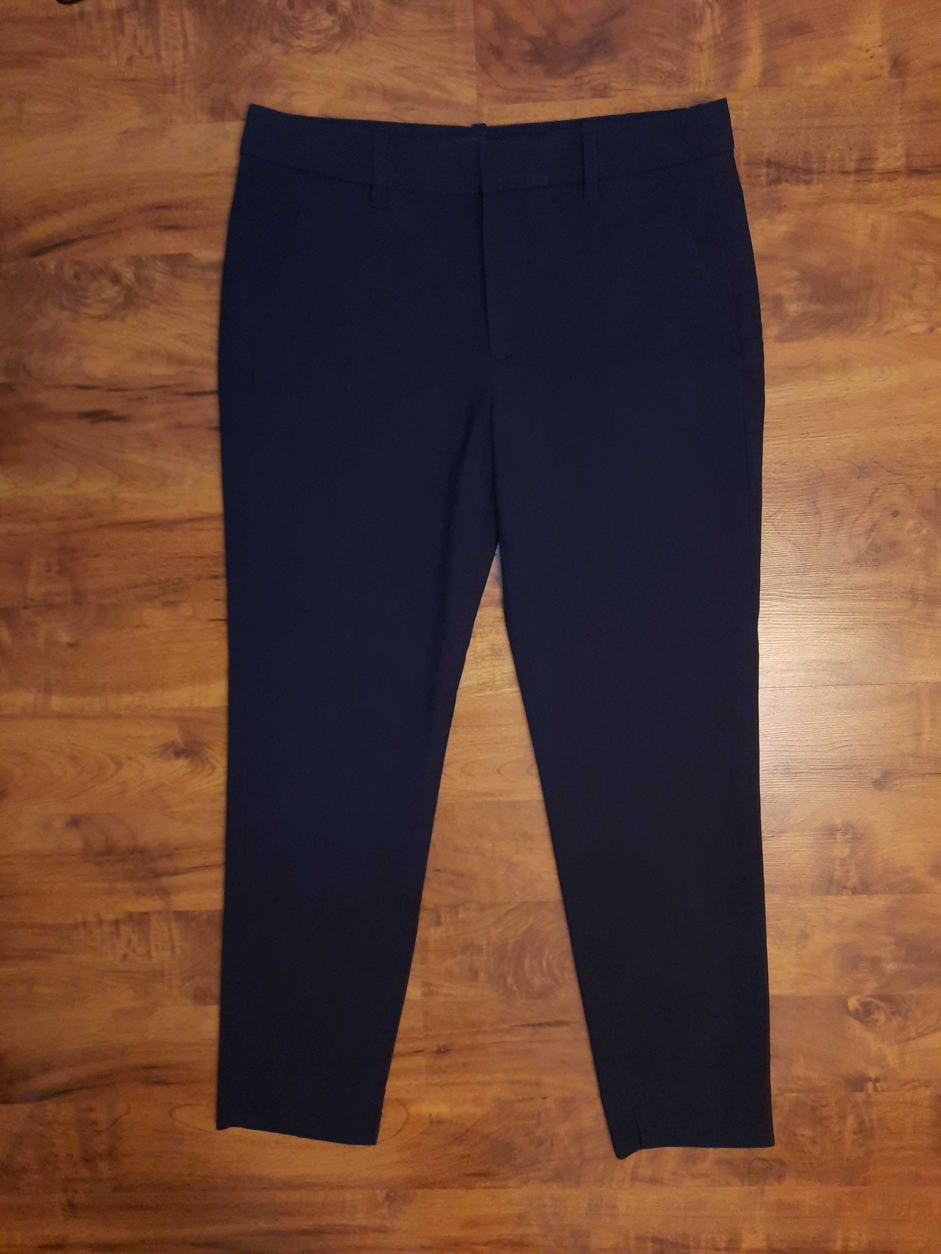 Chinosy eleganckie spodnie bawełniane granatowe chinos Zara Woman S 36