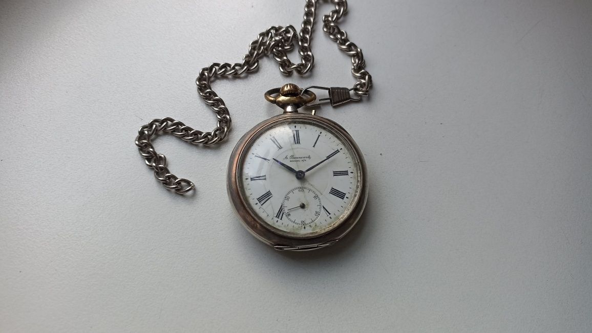 Годинник срібний серебряные часы Galonne A. Bennewitz