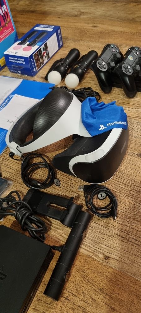 PlayStation 4 Plus , PS4 1TB , duży zestaw, gogle VR,  Pady, Move
