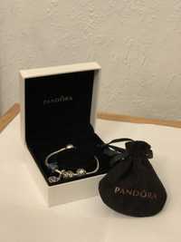 Браслет Pandora з круглою застібкою (16 розмір) та шарми