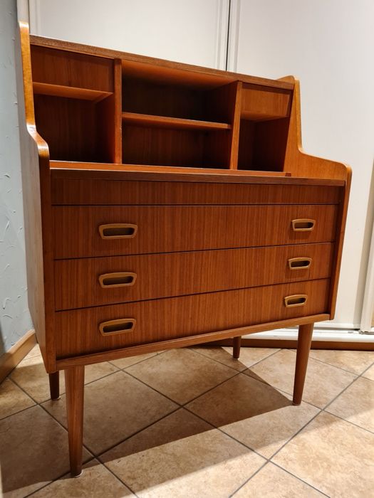 Sekretarzyk,biurko vintage,skandynawski design,Szwecja lata 60.