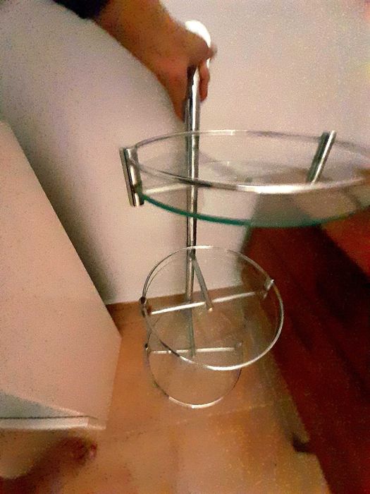 ESTANTE/Organizador em Vidro e inox giratória