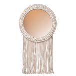 Ikea ENERGISKOG Lustro z frędzlami beżowy 26x48 cm BOHO makrama NOWE