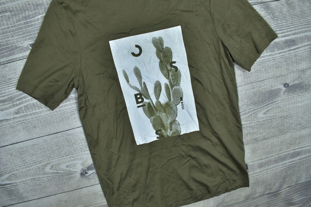 Hugo Boss Koszulka Męska Khaki Slim Fit L