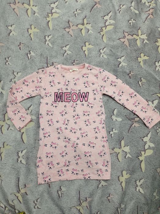 Ніжно-рожеве плаття-туніка Breeze Girls 110 см (5 років) з котиками