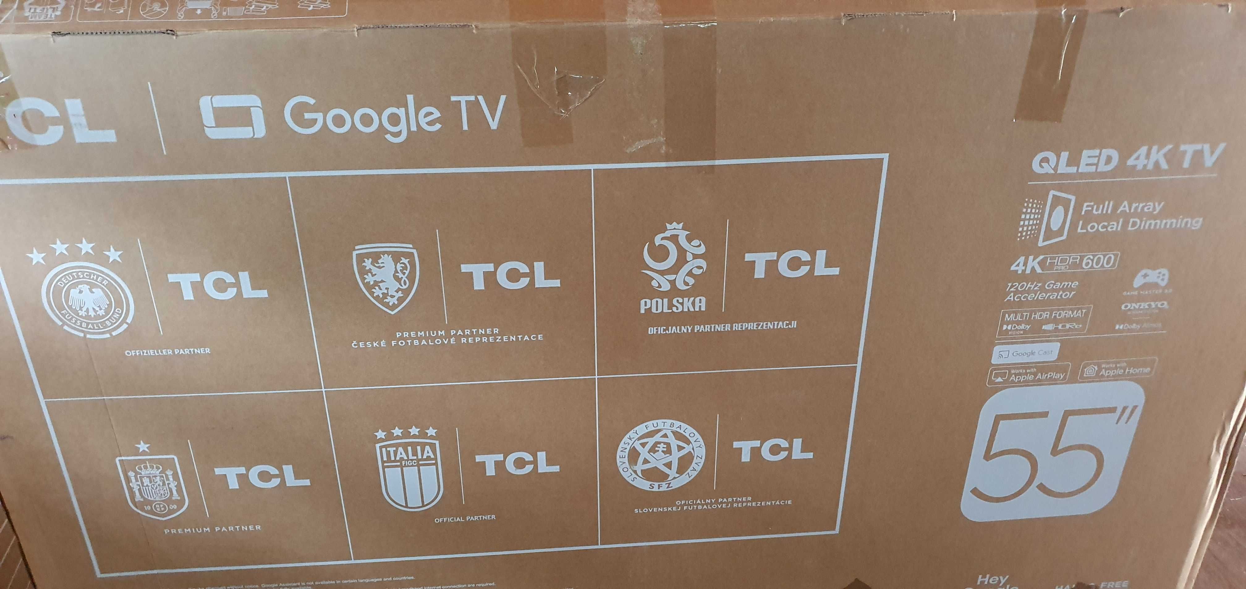 Nowy TV 55 cali QLED TCL 55C655 Pro Full Array ONKYO 50W Gwarancja 24m