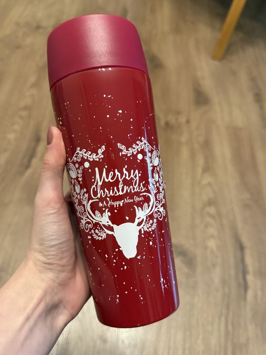 Kubek termiczny Merry Christmas czerwony świąteczny