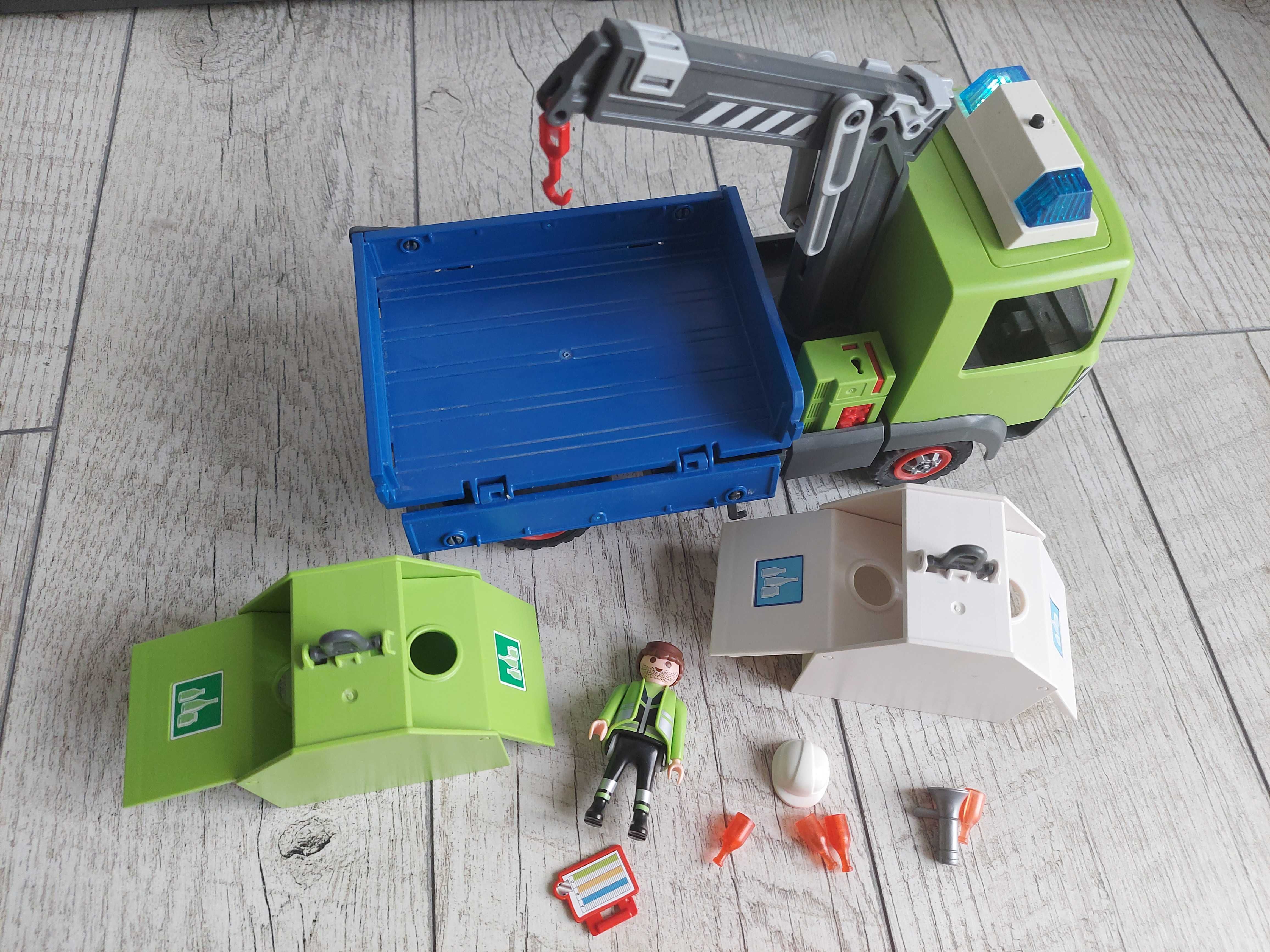 Playmobil 6109 śmieciarka świeci kogut szkło kontenery auto samochód