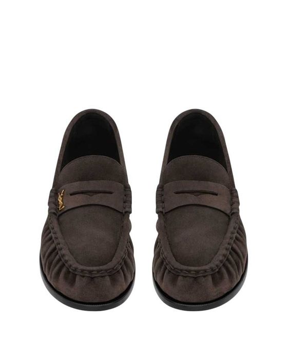 Лофери Saint Laurent Le Loafer Supple in Suede Dark Chocolate