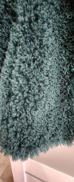 Штучна шубка Mango cмарагдового кольору